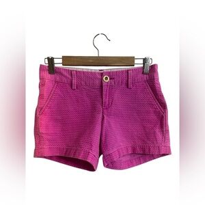 Lilly Pulitzer Hot Pink Textured Callahan Shorts Size‎ 0